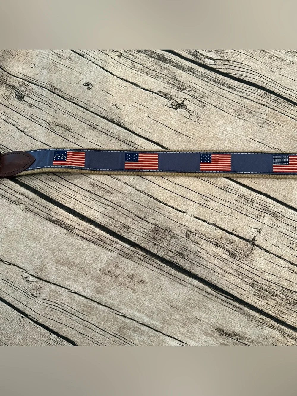 The Belted Cow Men’s Historical American Flags Ribbon Club Belt Size 34